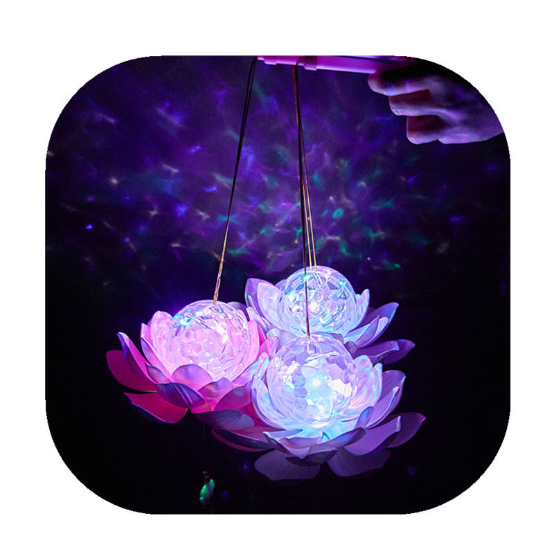 Colorful Projection Handheld LED Lotus Flower Lanterns