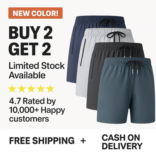 Combo of 4 Men's Stretchable Cotton Shorts for Summers 🌞👕