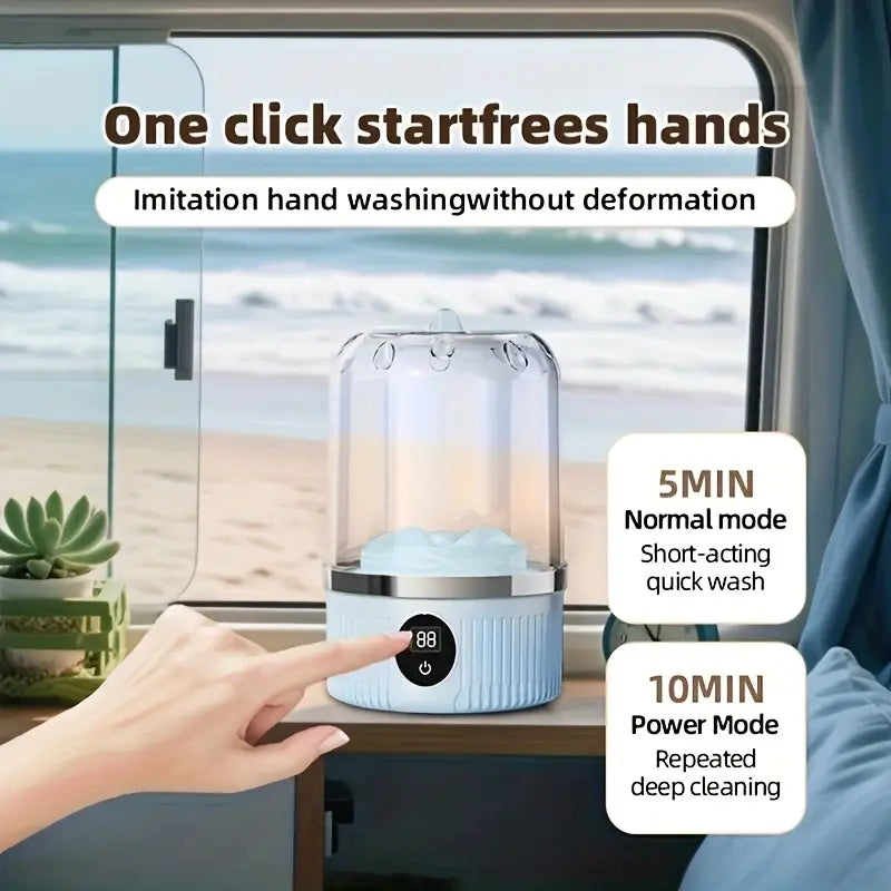 Portable Automatic Washing Machine, Rechargeable Mini Washer for Travel & Home Use