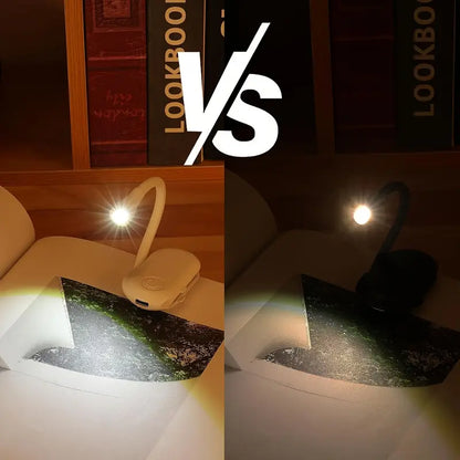 Mini Portable Clip-On Book Light, 3 Colors, USB-C Rechargeable, 360° Foldable LED Reading Lamp