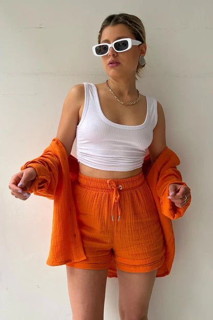 Sunset Haze – Two-Piece Cotton Ensemble