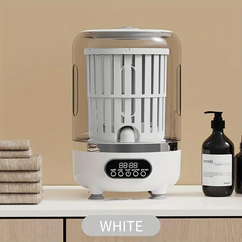 Mini Automatic Washing & Drying Machine, Portable Clothes Washer with Rechargeable Battery