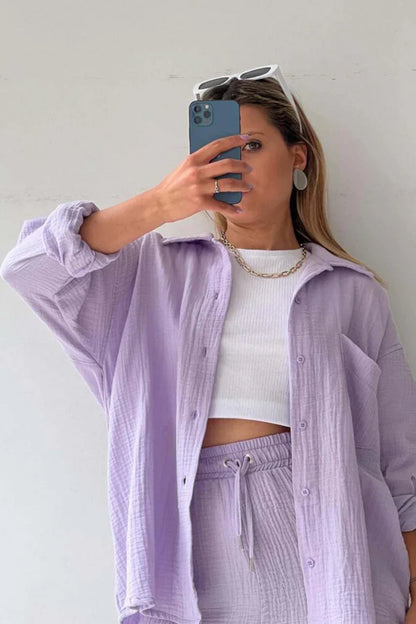 Soft Lavender – Relaxed Two-Piece Cotton Set