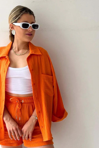 Sunset Haze – Two-Piece Cotton Ensemble