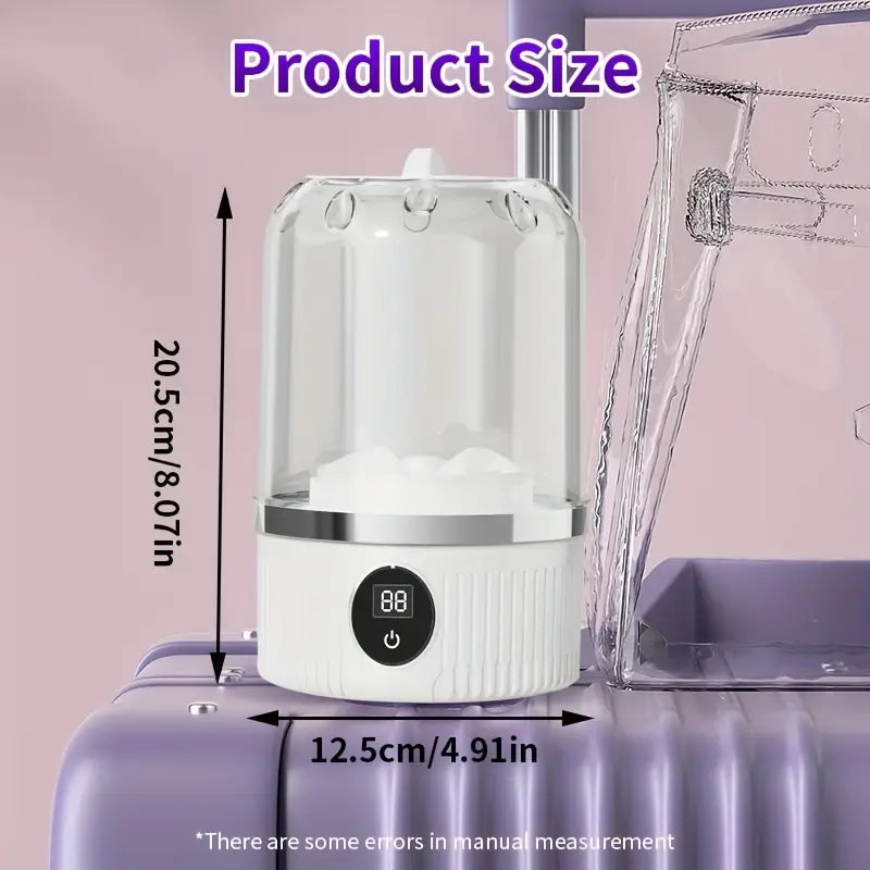 Portable Automatic Washing Machine, Rechargeable Mini Washer for Travel & Home Use