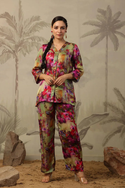 Chill Mode Co-Ord Set Half Sleeve T-shirt & Straight Leg Pant