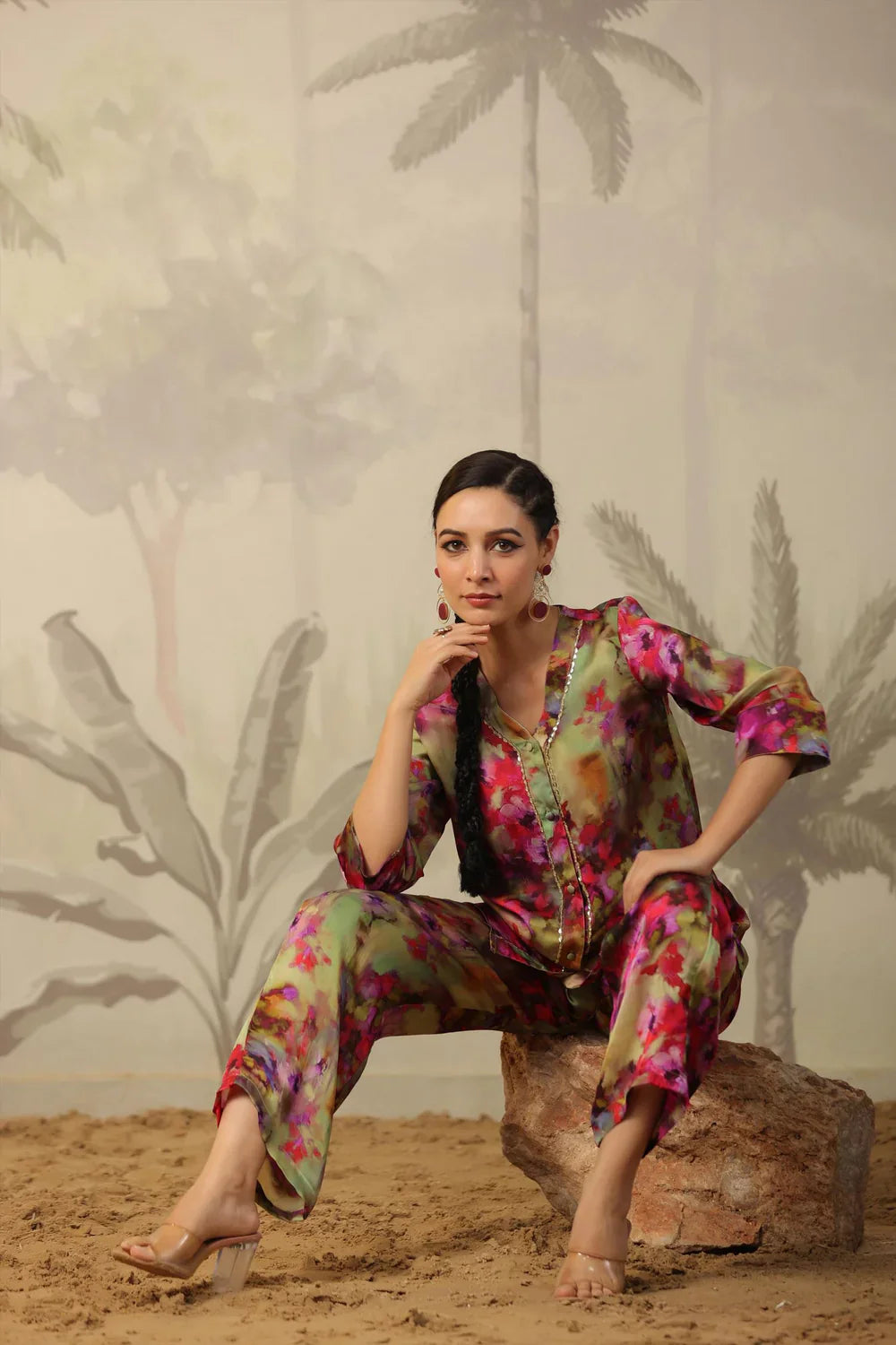 Chill Mode Co-Ord Set Half Sleeve T-shirt & Straight Leg Pant