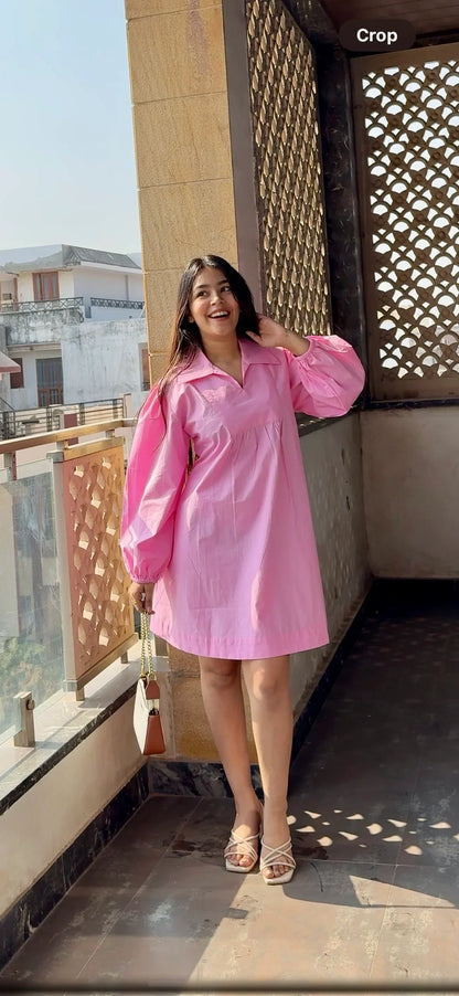Baby Pink Poplin Dress