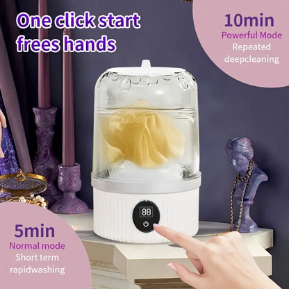 Portable Automatic Washing Machine, Rechargeable Mini Washer for Travel & Home Use