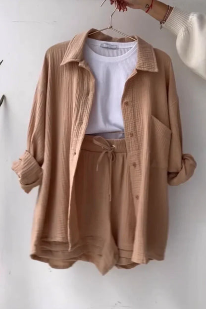 Beige Ease – Cotton Co-ord Set for Women