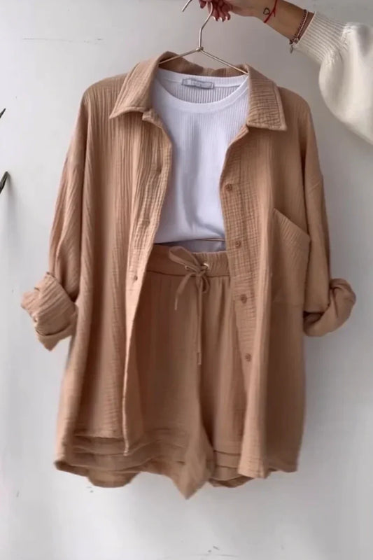 Beige Ease – Cotton Co-ord Set for Women