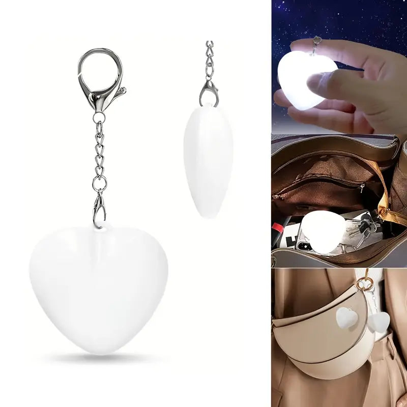 USB Rechargeable Heart-Shaped Handbag Light, Touch-Sensitive LED Bag Lamp
