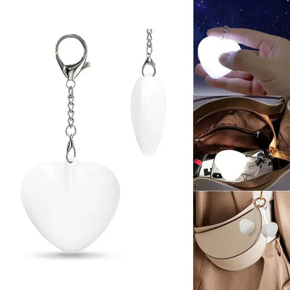 USB Rechargeable Heart-Shaped Handbag Light, Touch-Sensitive LED Bag Lamp