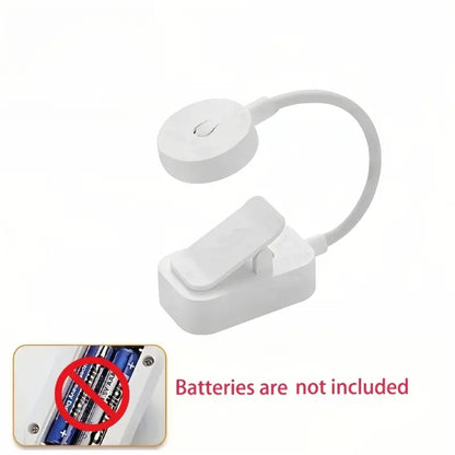 Portable Mini Clip-On Night Light, Battery-Powered Book Lamp with 3 Color Modes