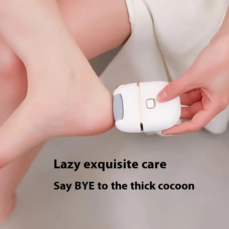 Rechargeable Electric Foot File with 3 Replaceable Heads, USB Charging, Portable Pedicure Tool