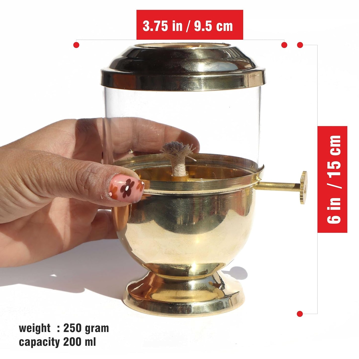 Traditional Brass Oil Lamp (Akhand Diya) for Pooja & Diwali – 250ml