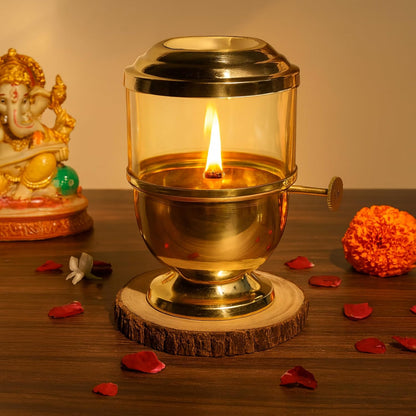 Traditional Brass Oil Lamp (Akhand Diya) for Pooja & Diwali – 250ml