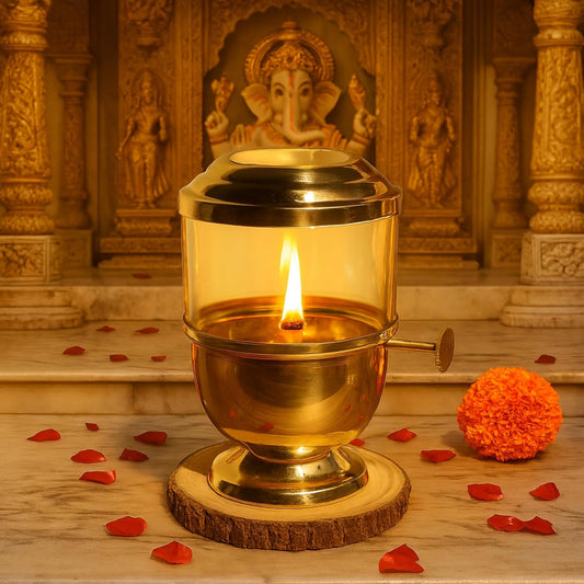 Traditional Brass Oil Lamp (Akhand Diya) for Pooja & Diwali – 250ml