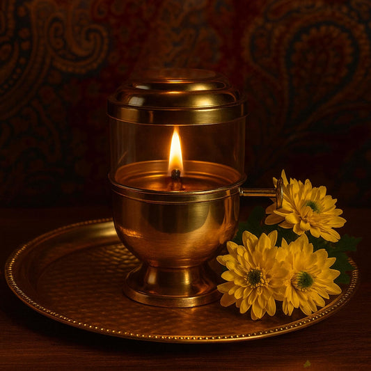 Traditional Brass Oil Lamp (Akhand Diya) for Pooja & Diwali – 250ml