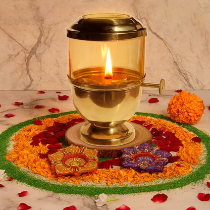 Traditional Brass Oil Lamp (Akhand Diya) for Pooja & Diwali – 250ml