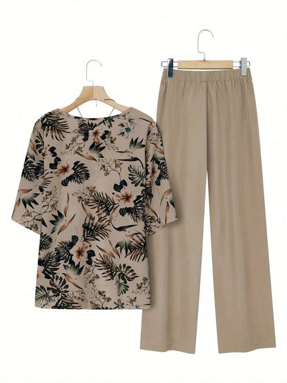 Chill Mode Co-Ord Set Half Sleeve T-shirt & Straight Leg Pant