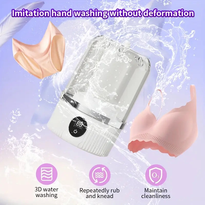 Portable Automatic Washing Machine, Rechargeable Mini Washer for Travel & Home Use