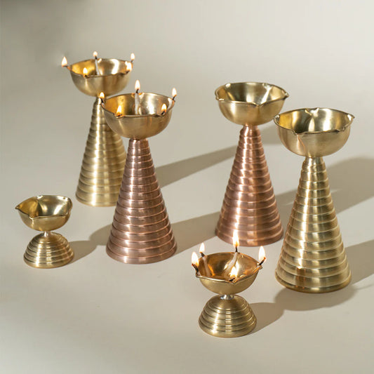Pack Of 4  Muun Brass & Copper Diya