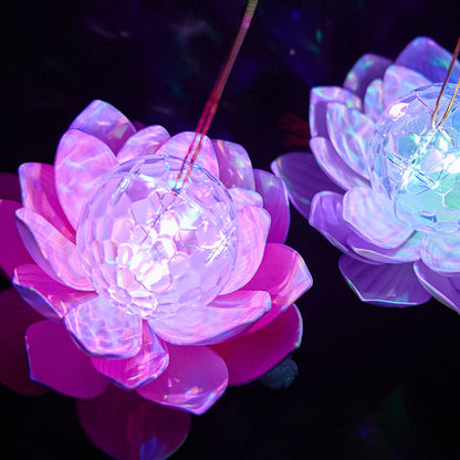 Colorful Projection Handheld LED Lotus Flower Lanterns