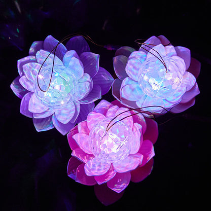 Colorful Projection Handheld LED Lotus Flower Lanterns