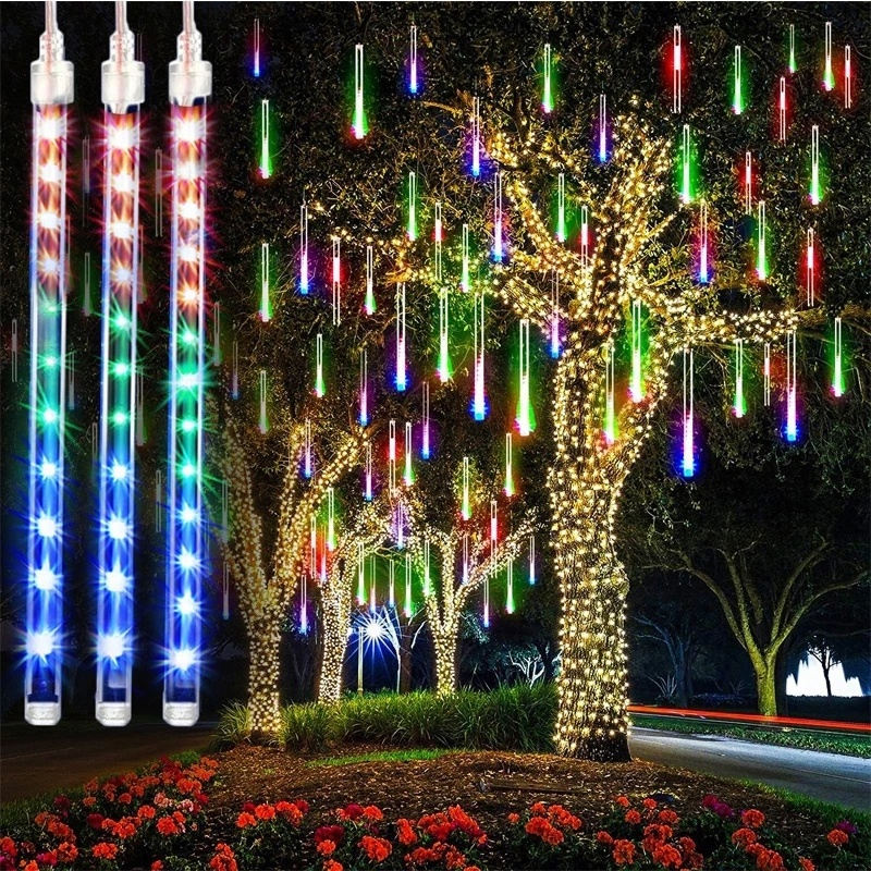 Colorful Icicle Fall String Outdoor Street Led Rain Style