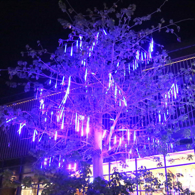 Colorful Icicle Fall String Outdoor Street Led Rain Style