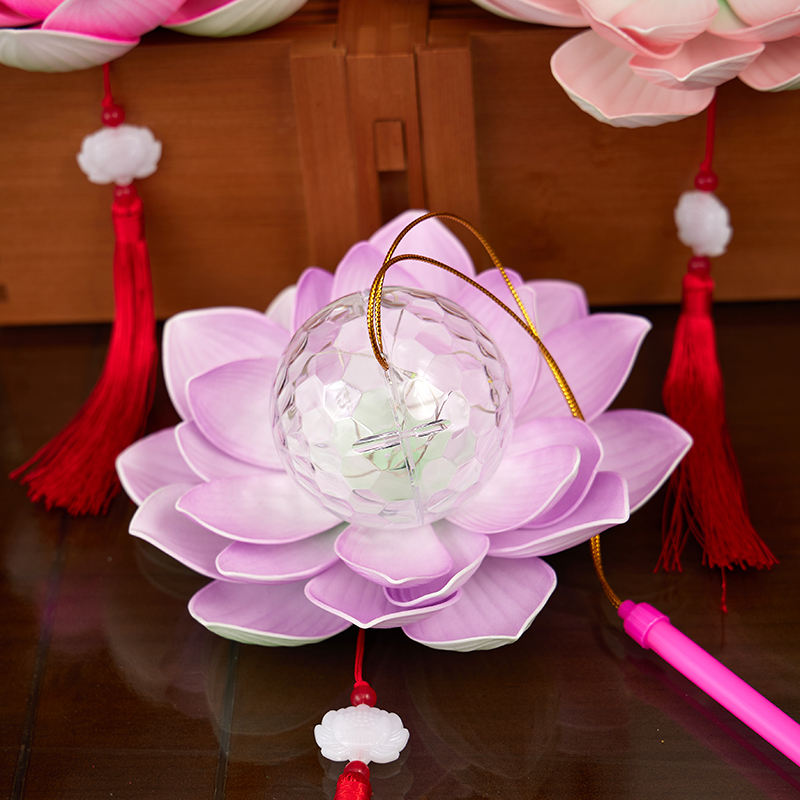 Colorful Projection Handheld LED Lotus Flower Lanterns