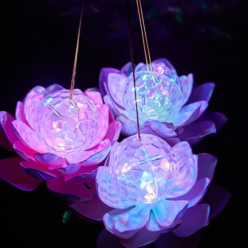 Colorful Projection Handheld LED Lotus Flower Lanterns