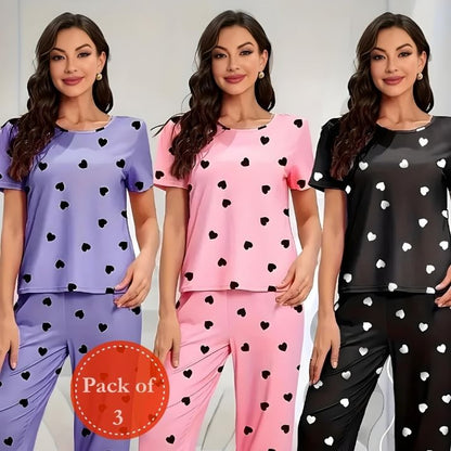 Outside Cozy Cartoon Print Home & Streetwear (Pack of 3)