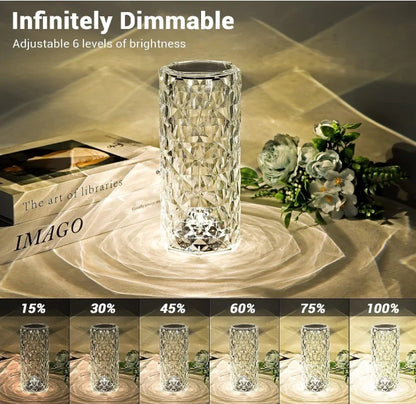 Crystal Lamp,16 Color Changing Rose Crystal Diamond Table Lamp