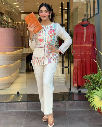 Chill Mode Co-Ord Set Half Sleeve T-shirt & Straight Leg Pant