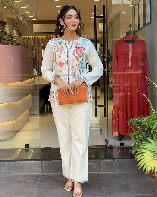 Chill Mode Co-Ord Set Half Sleeve T-shirt & Straight Leg Pant