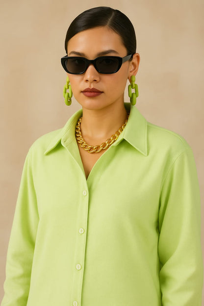 Priyanka Chopra Muse Pastel Pista Cotton Coord Set