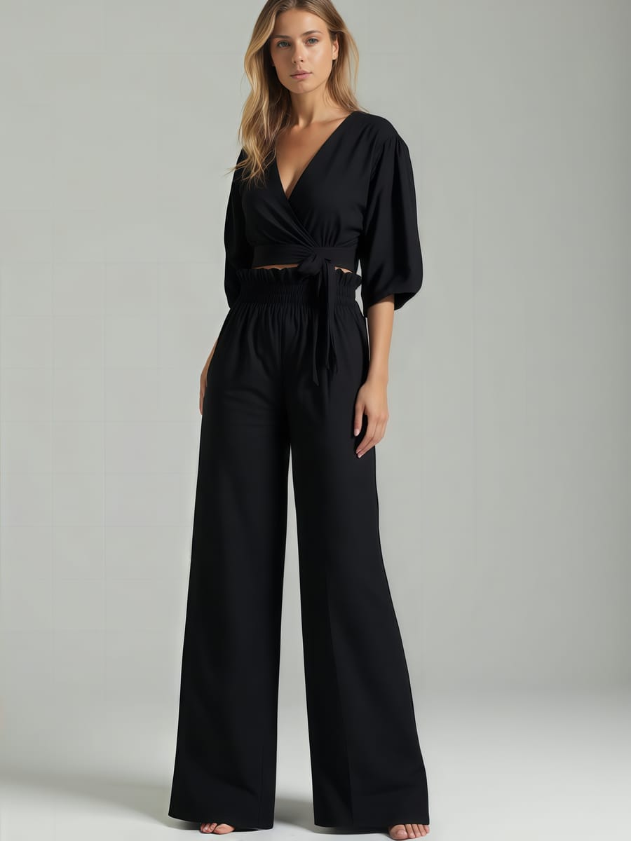 Rashmika Mandana Muse Black Cotton Coord Set