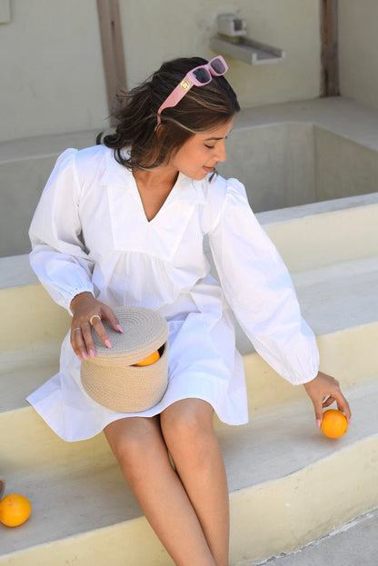 Vanilla White Poplin Dress