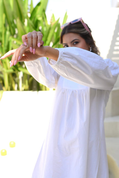 Vanilla White Poplin Dress