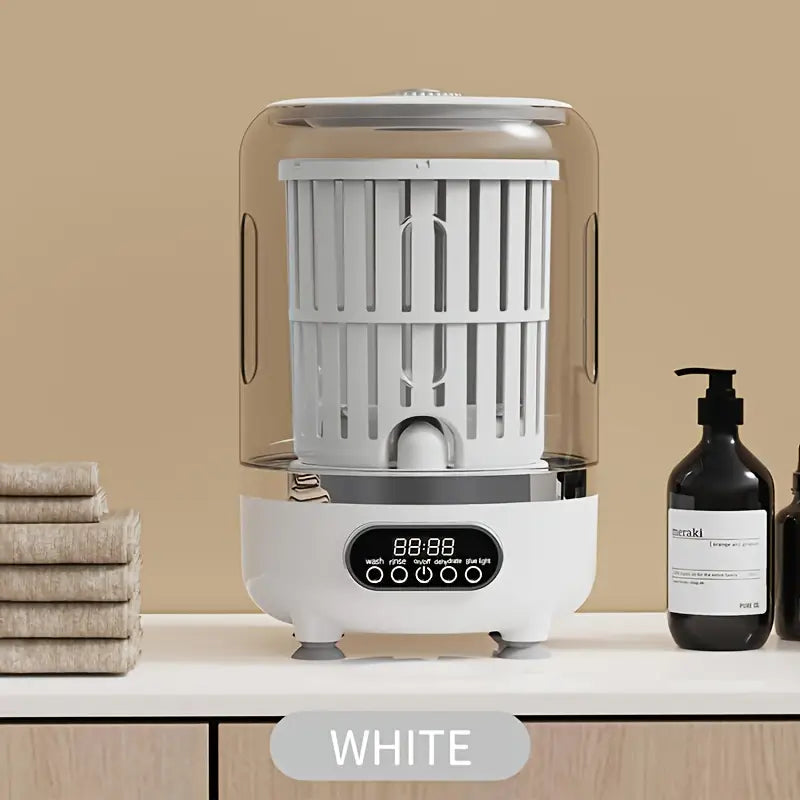 Mini Automatic Washing & Drying Machine, Portable Clothes Washer with Rechargeable Battery