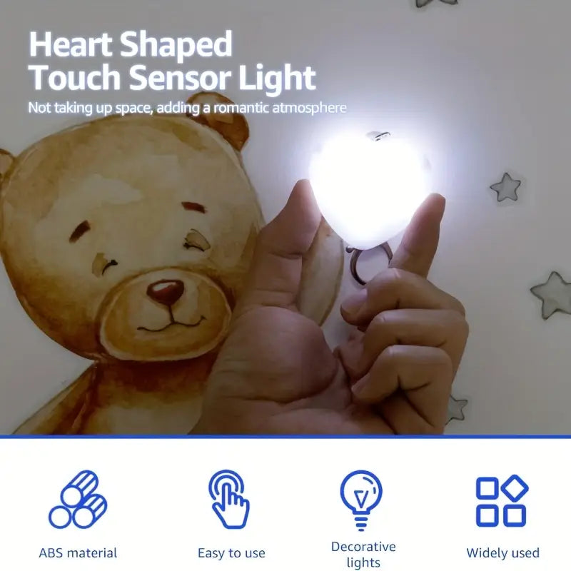 USB Rechargeable Heart-Shaped Handbag Light, Touch-Sensitive LED Bag Lamp