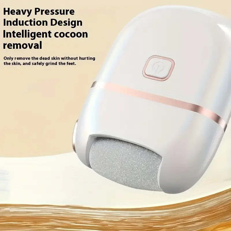 Rechargeable Electric Foot File with 3 Replaceable Heads, USB Charging, Portable Pedicure Tool