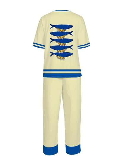 Chill Mode Co-Ord Set Half Sleeve T-shirt & Straight Leg Pant