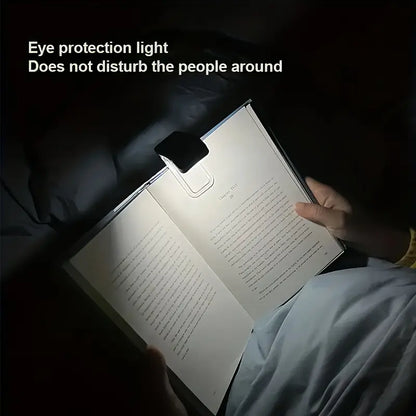 Portable USB Rechargeable Clip-On Reading Light, Foldable with 3 Brightness Levels & Eye Protection