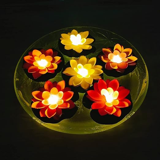 Automatic Water Sensor Floating Lotus LED Lights (Set of 4)