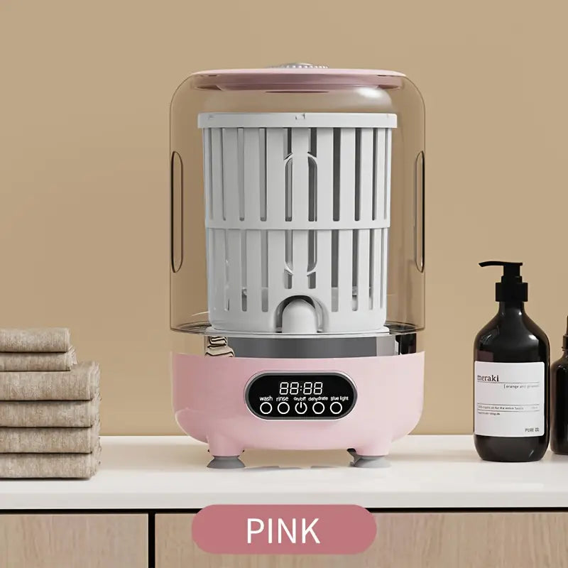 Mini Automatic Washing & Drying Machine, Portable Clothes Washer with Rechargeable Battery