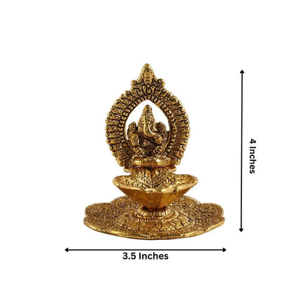 Aluminum Ganesha Diya for Puja