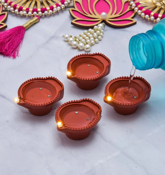Pack Of 16 Water Sensor LED Diya - No Fire, No Smoke, No Oil – Just Radiant Light